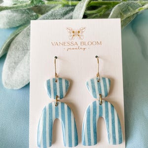 Clay earrings | Polymer clay earrings | Handmade earrings | Lightweight | Dangle earrings | Statement earrings | Blue clay earrings