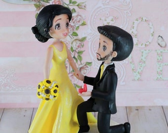 Topper de pastel de novia y novio para boda, estatuilla de novio, recuerdo de boda, decoraciones de boda de Brunella.