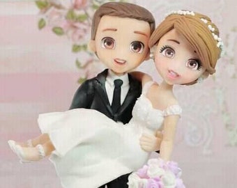 Cake topper for wedding, bride and groom figurine, custom cake topper bride and groom, wedding cake topper bride and groom, cake topper