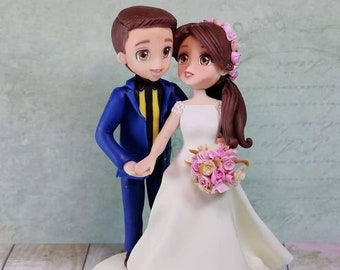 Custom bride and groom cake topper, bride and groom cake topper, couples cake topper wedding cake topper, personalized cake toppers