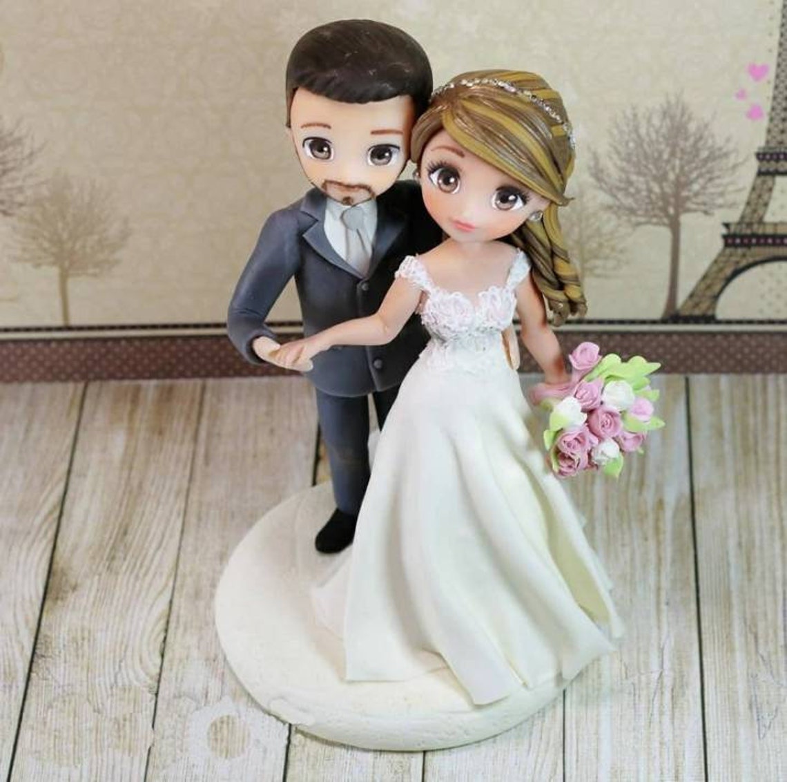 Bride and Groom Cake Topper for Wedding Custom Wedding Cake Etsy