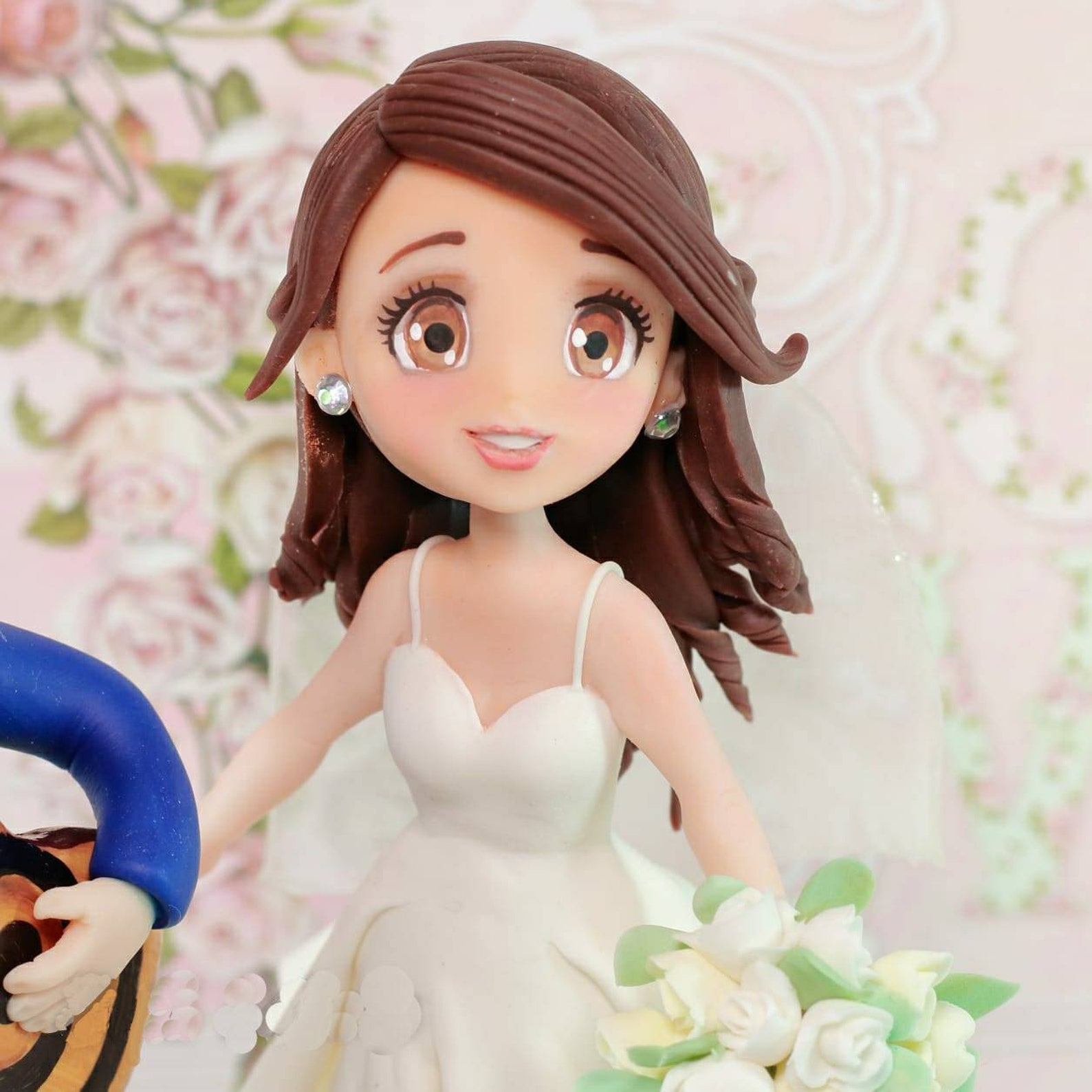 Bride and groom figurine wedding cake topper with guitar Etsy