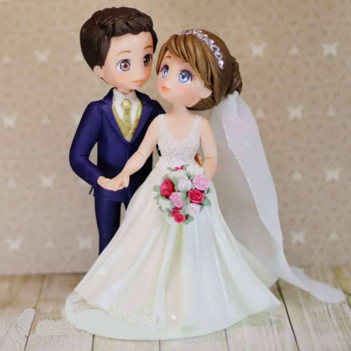 Bride and Groom Cake Topper Figurine Cake Topper for Wedding | Etsy