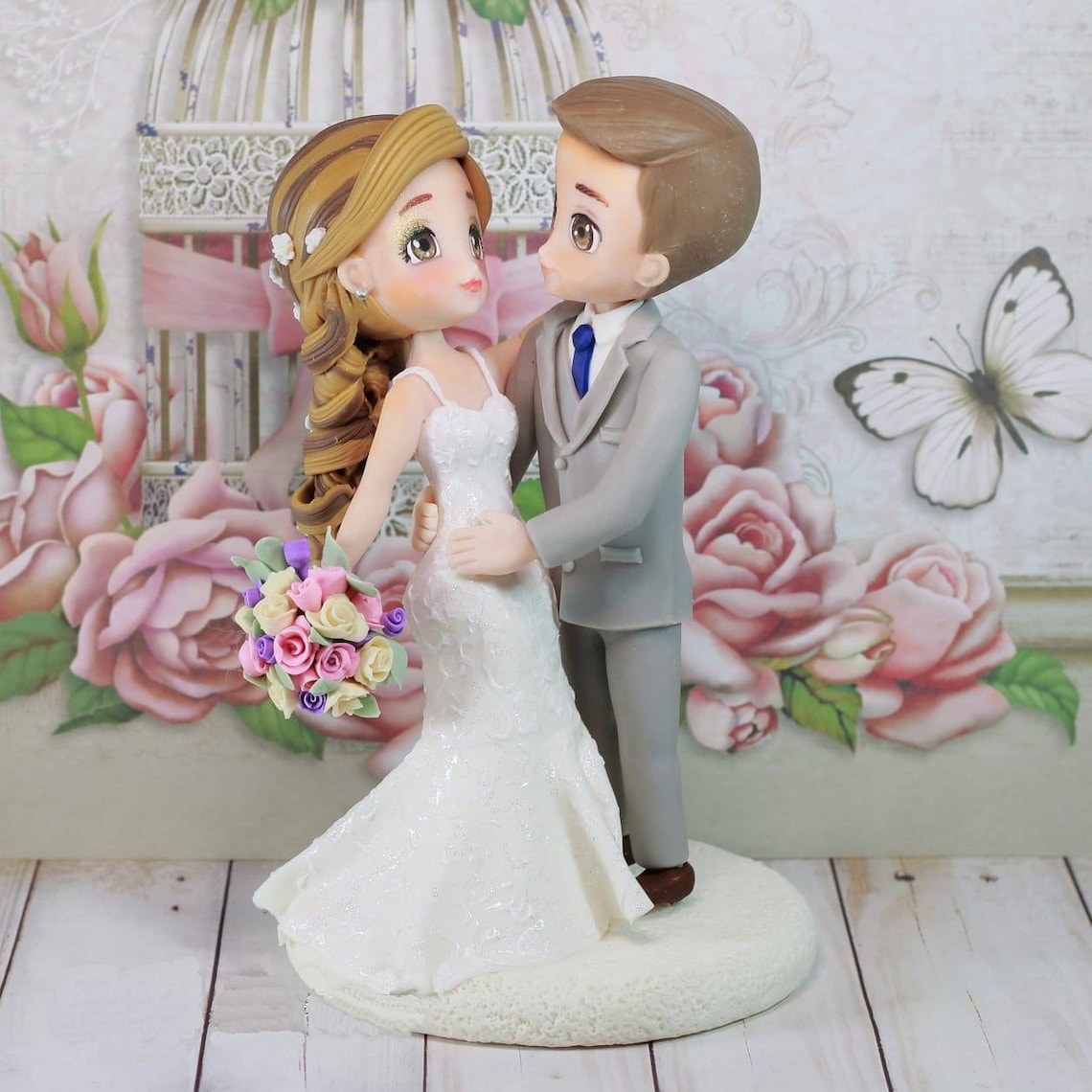 Wedding Cake Topper Bride and Groom Personalized Wedding Cake - Etsy