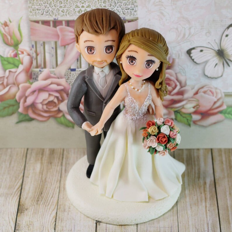 Wedding Cake Topper Bride and Groom Personalized Cake Topper - Etsy