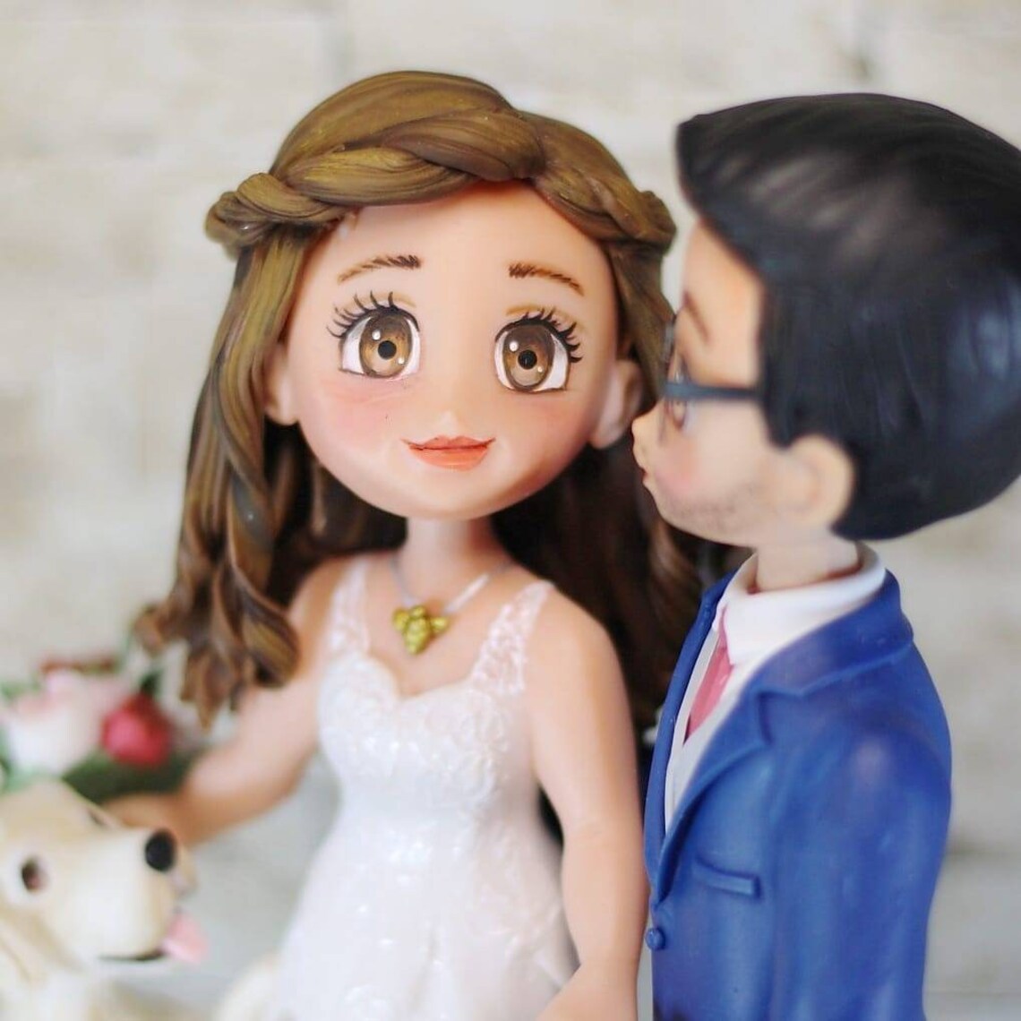 Bride and Groom Wedding Cake Topper With Dogs Wedding Cake - Etsy