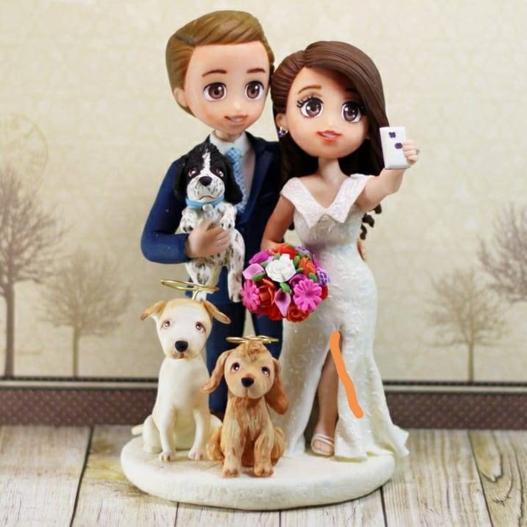 Wedding Cake Topper Bride and Groom With Dogs Bride and Groom Etsy — free download