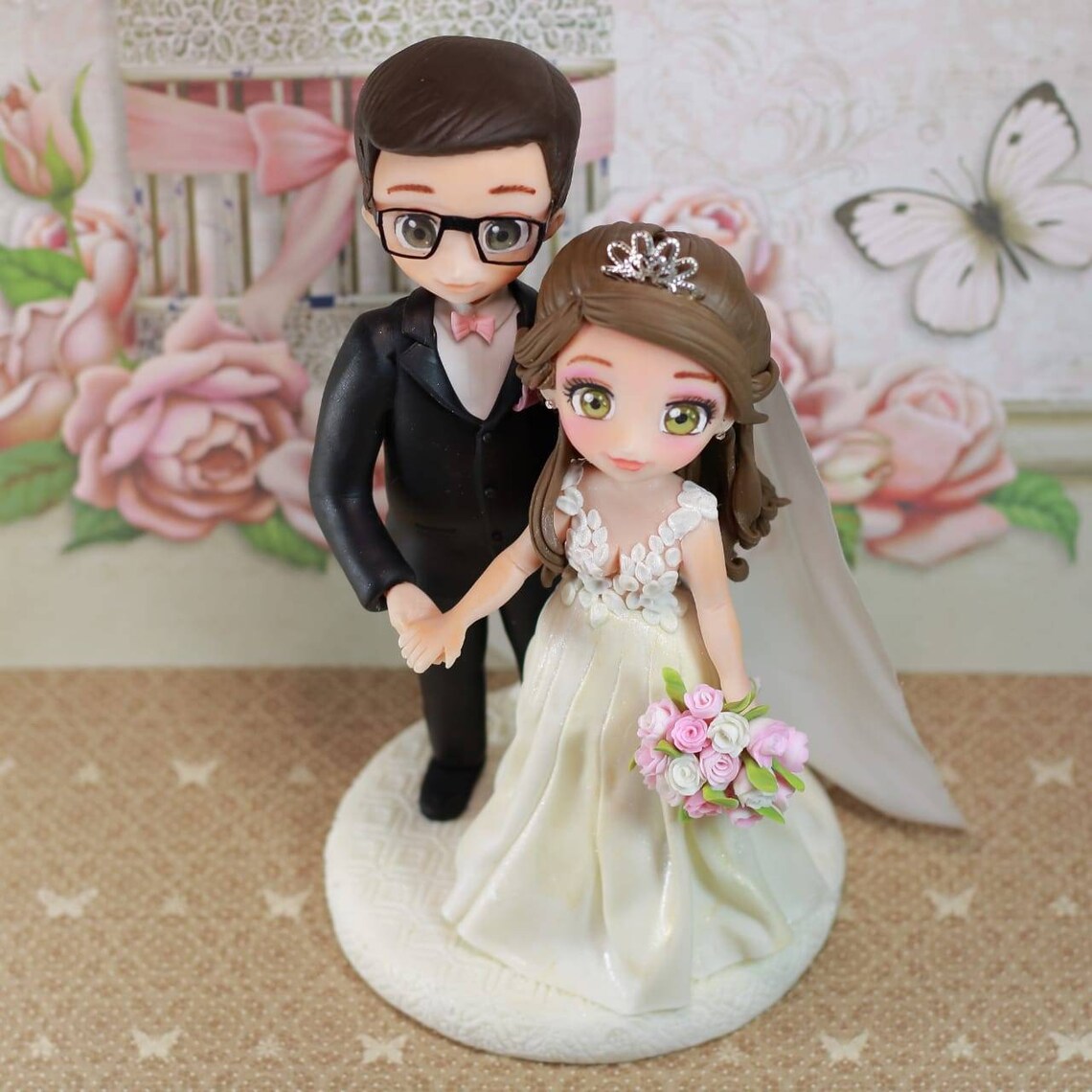 Wedding Cake Topper Bride and Groom Custom Cake Topper Bride - Etsy