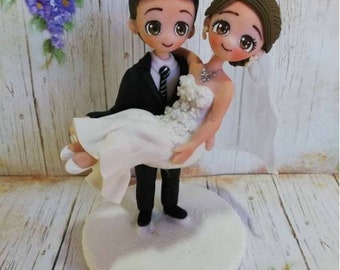 Wedding Cake Topper bride and groom, wedding cake topper figurine, bride and groom cake topper, cake topper for wedding, Cute wedding cake