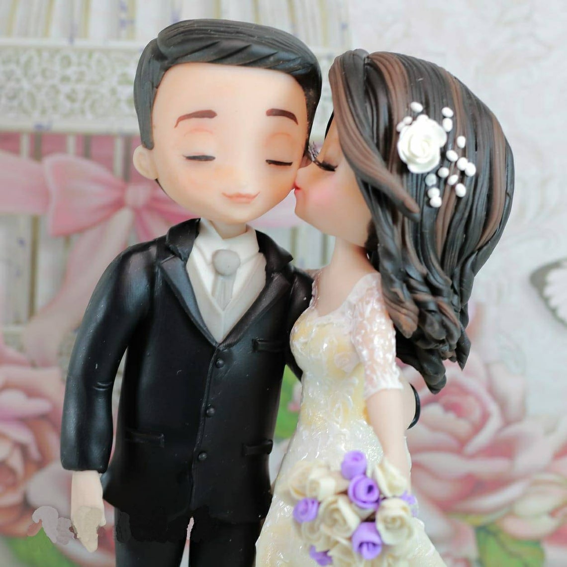 Bride and Groom Wedding Cake Topper Custom Wedding Cake - Etsy