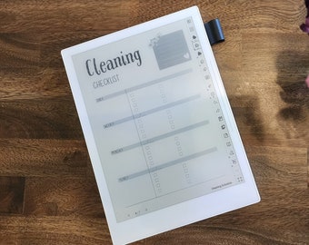 Cleaning Templates | 4 versions | Daily, Weekly, Monthly, Yearly | Supernote A5X | BOOX Tab Ultra C