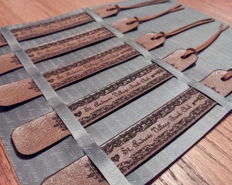 Bulk Custom Leather Bookmarks | Personalized Event Favors | Heart Lock & Key Design | Custom Gifts | Gifts for Readers and Book Lovers