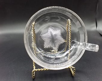 Clear Glass Nappy-vintage