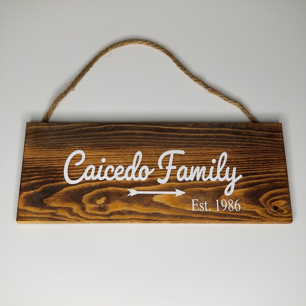 Personalized Family Name Plank Sign, Rectangle Custom Wooden Name Sign, Gift, Housewarming, Custom Phrase, Custom Name!