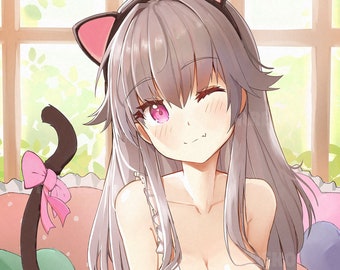 Stampa A4 di Azurlane Pamiat Merkuria Catgirl Fanart
