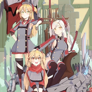 Azurlane Admiral Hipper Class (Prinz Eugen, Admiral Hipper and Blücher) Fanart A3 Print