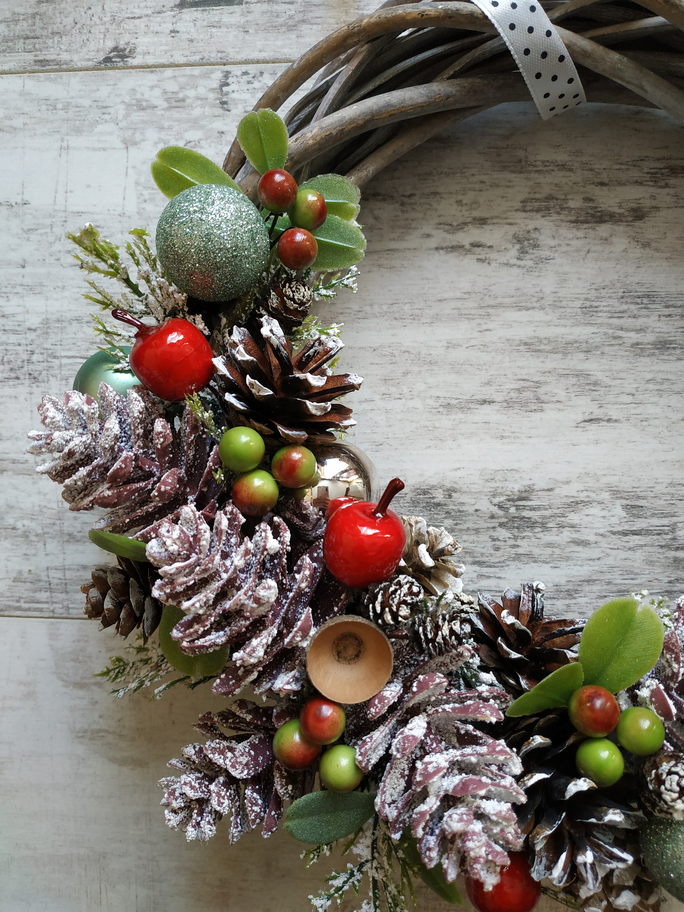 Christmas Rattan Wreath for Front Door Half Wreath Etsy