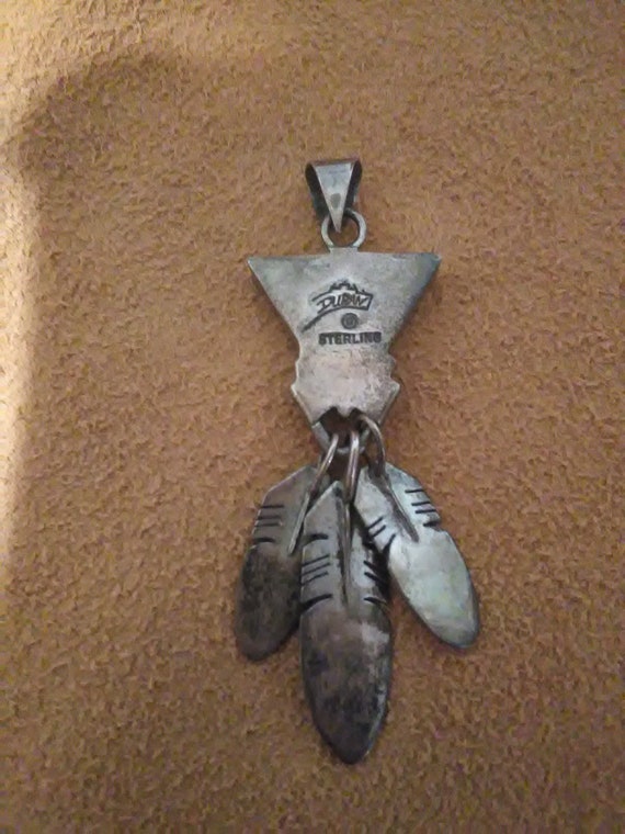 Large Three-feather Arrowhead Pendant by Duran Gasper, Zuni - Etsy