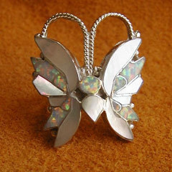Mosaic Inlay Butterfly Ring by Rosita Wallace, Zuni