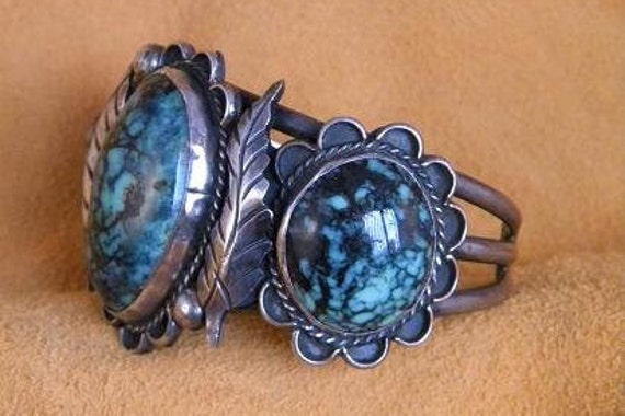c. 1960 Three-Stone, Denali Turquoise Bracelet - … - image 2