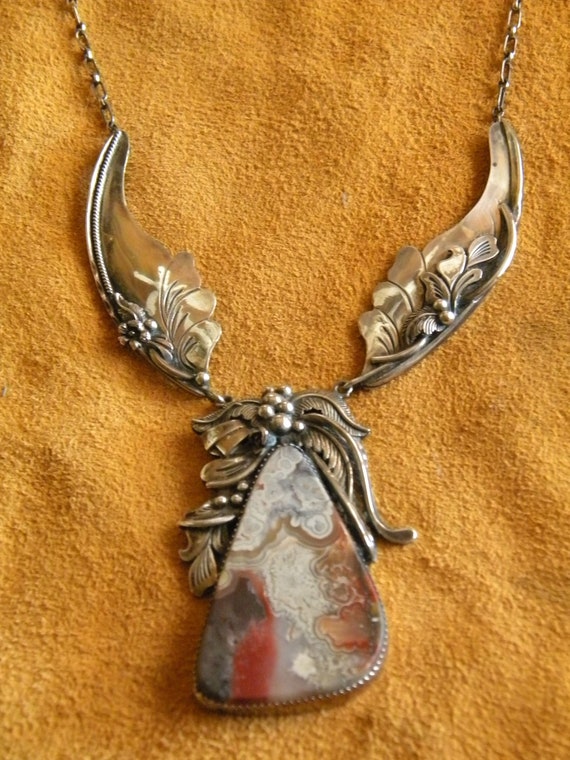 Picture Agate and Sterling Silver Handcrafted Nava
