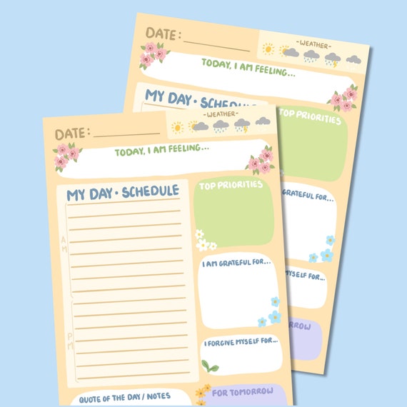 Daily A4 Journal Page | Self-Care | Self-Help | Planner Pages | Mental  Health | Gratitude | Journal Printables | School | PDF