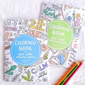 Coloring Book Set - Coloring Books for Self Care and Mental Health | Self Care Journal | Adult Coloring Book | Activity Book | PHYSICAL COPY