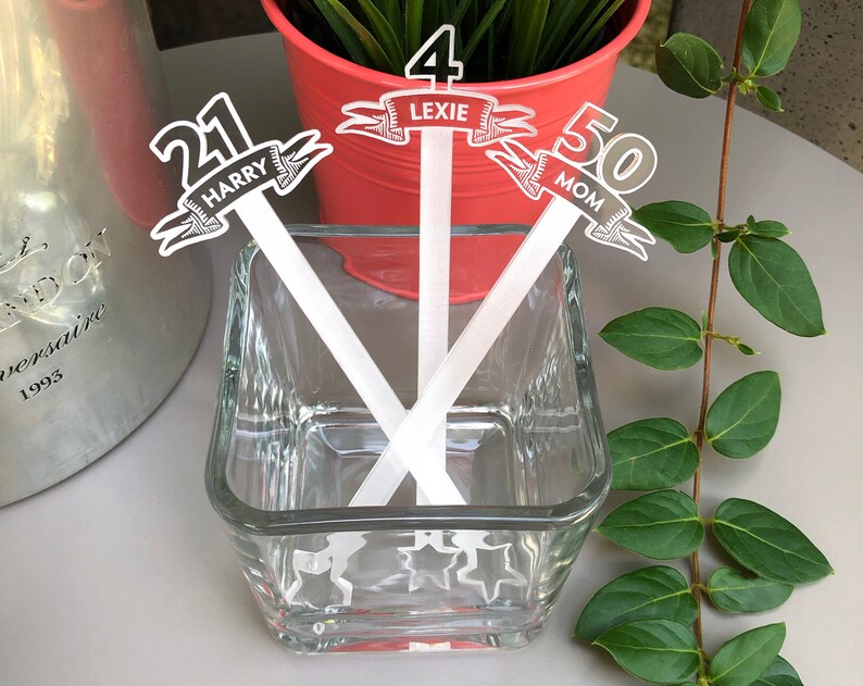 50th Birthday Custom Swizzle Sticks Conjunto de 6 con nombre Etsy