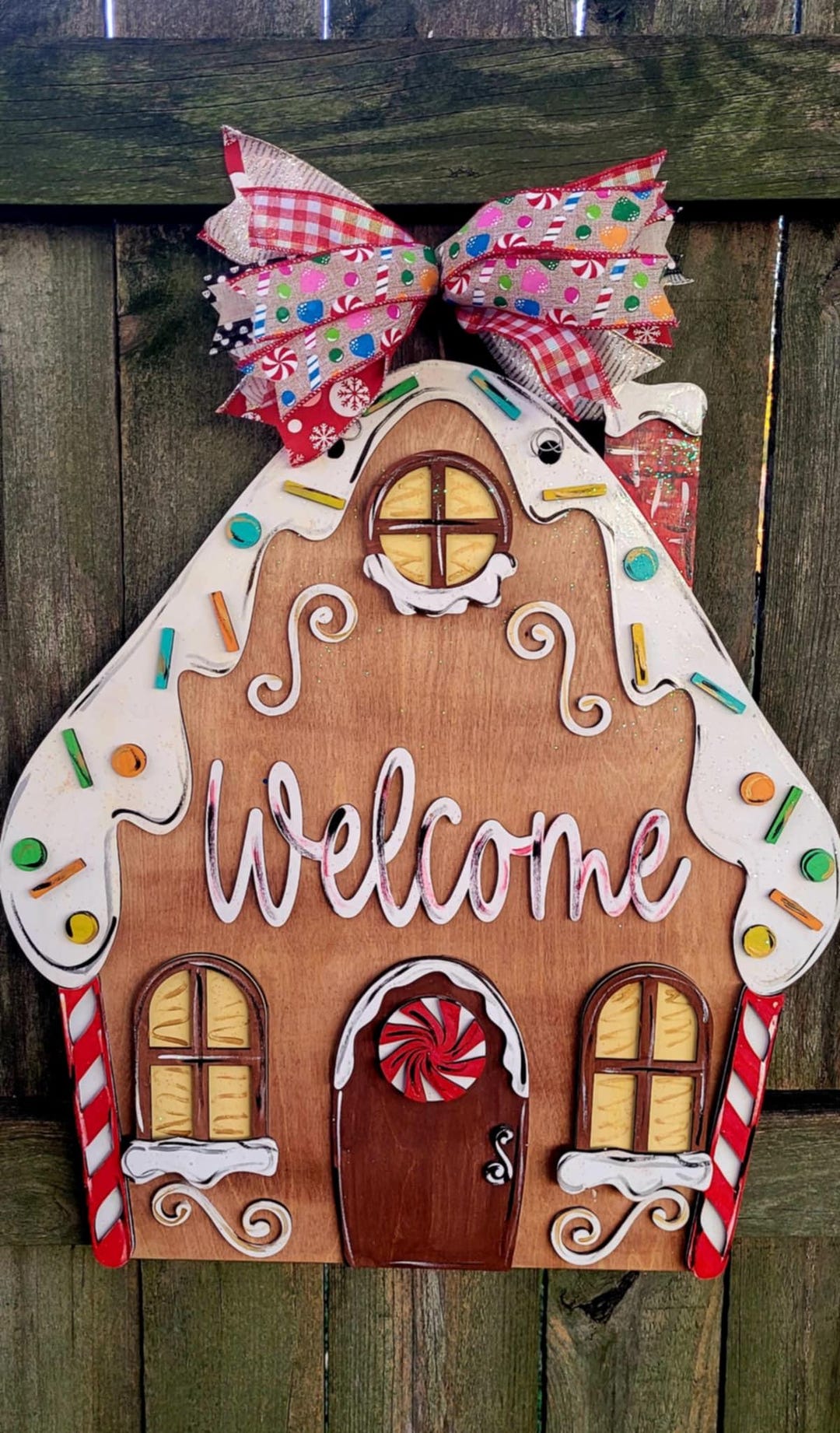 Gingerbread House Door Hanger Christmas Door Hanger Holiday Door Hanger ...