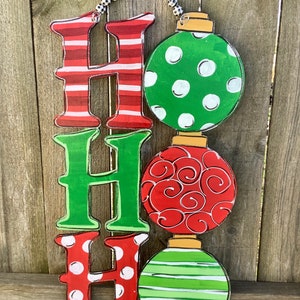 Ho Ho Ho. Door   Hanger | Christmas Door Hanger | ready to ship | Merry Christmas  | Winter Decor | Door Hanger