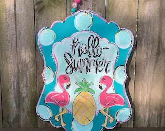 Flamingo door hanger | Flamingo Door | Summer Door Hanger | Flamingle | Flamingoes | summer Door hanger | Flamingo sign | Flamingo Decor