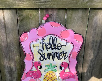 Flamingo door hanger | Flamingo Door | Summer Door Hanger | Flamingle | Flamingoes | summer Door hanger | Flamingo sign | Flamingo Decor