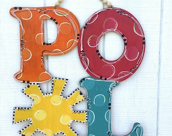 Hand Painted Pool Door Hanger, Summer Decor