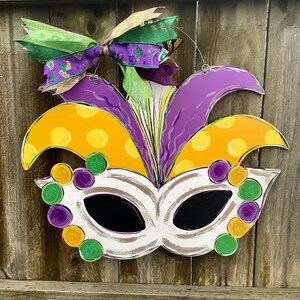 Mardi Gras Mask Door Hanger