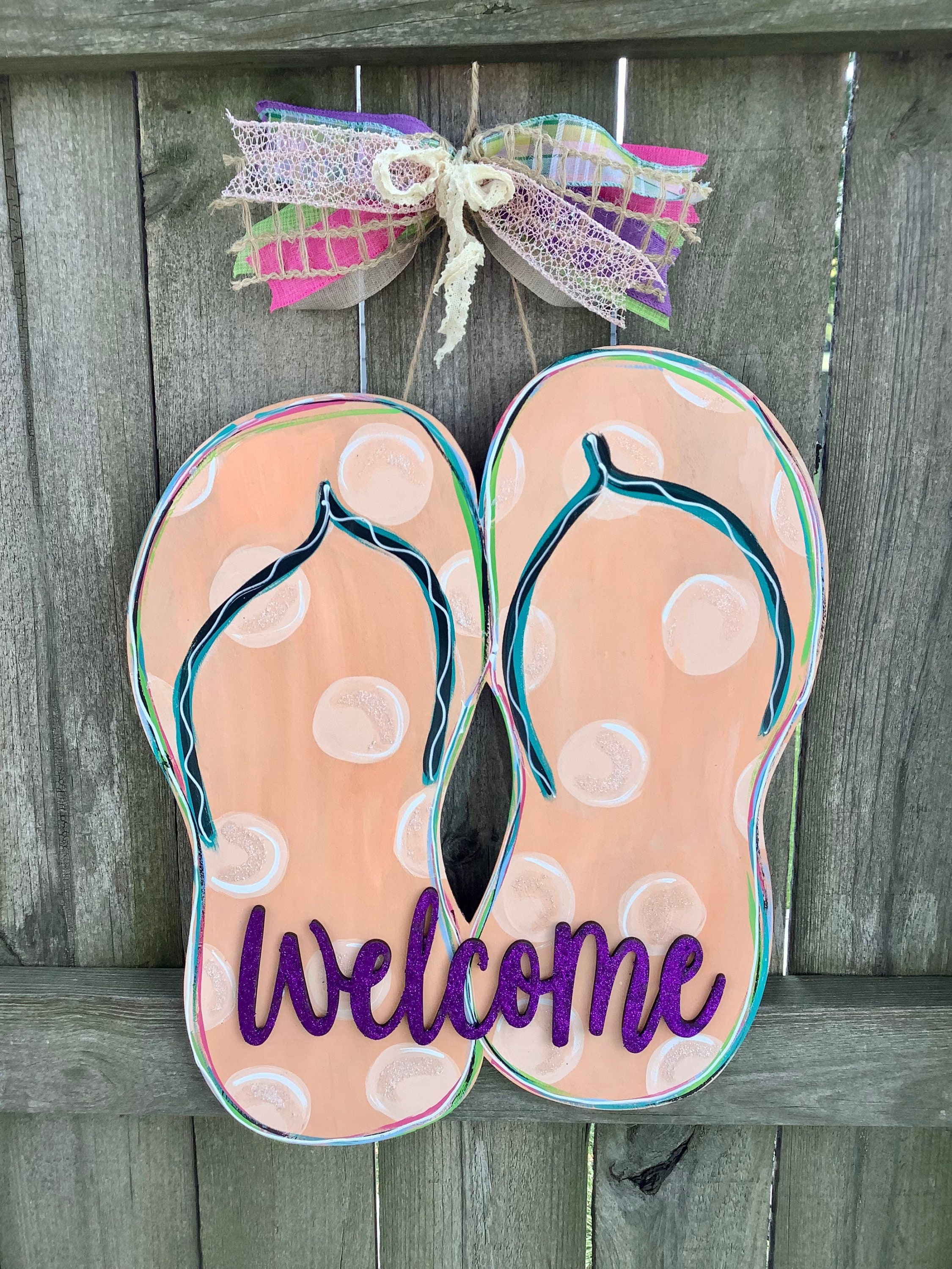 Summer Door Hanger | Flip Flop Door Hanger | Door Hanger | Summer Decor ...
