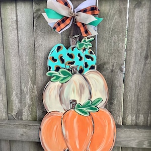 Fall Wooden Door Hanger | stacked Pumpkin Door Hanger | Fall Decor | Fall Door Sign | Hello Fall Hanger | Fall | Autumn | Pumpkin Spice |