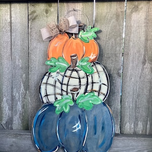 Fall Wooden Door Hanger | stacked Pumpkin Door Hanger | Fall Decor | Fall Door Sign | Hello Fall Hanger | Fall | Autumn | Pumpkin Spice |