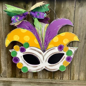 Mardi Gras Door Hanger | Mardi Gras Decor | Mardi Gras Wreath | Carnival | Door Hanger | New Orleans