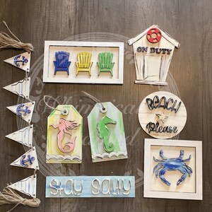 Beach tiered tray set-Tiered Tray Decor