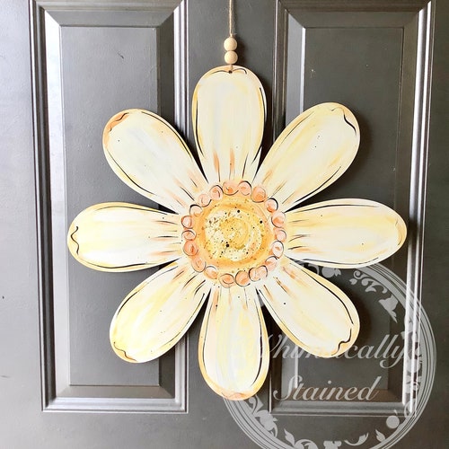 Whimsical Flower Door Hanger/sunflower Door Hanger Etsy