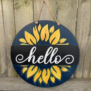 Sunflower door wreath - sunflower door hanger - summer front porch decor