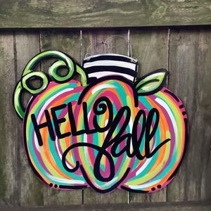 Fall pumpkin Door Hanger | Pumpkin Stacked Door Hanger | Fall Decor | Fall Door Sign | Hello Fall Hanger | Pumpkin Spice |