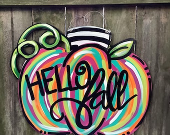 Fall pumpkin Door Hanger | Pumpkin Stacked Door Hanger | Fall Decor | Fall Door Sign | Hello Fall Hanger | Pumpkin Spice |
