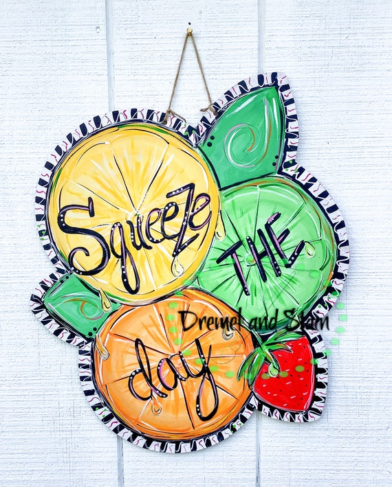 Citrus Slice Door Hanger, 'Squeeze the Day' Summer Decor