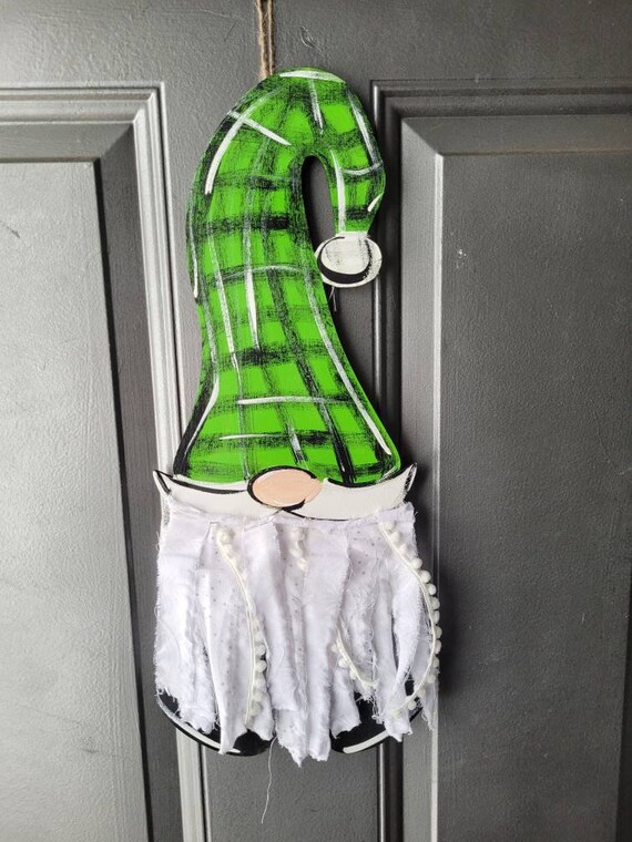 Gnome Door Hanger Spring Door Hangergnome Signgnome Decor Etsy