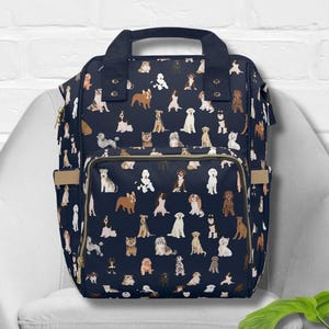 Sac à dos pour chien, Couche sur le thème des chiens, Sac à dos sur le thème des chiens, Cadeau pour propriétaire de chien, Cadeau pour propriétaire d'animal de compagnie, Sac à dos cartable, Garderie pour chien