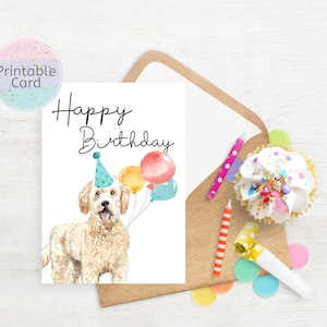 Carte d'anniversaire Goldendoodle, carte d'anniversaire chien, Doodle maman, carte d'anniversaire chien, téléchargement numérique