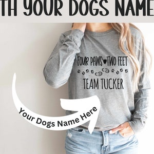 Custom Dog Sports Shirt, Four Paws Two Feet One Team, Dog Training Shirt, Dog Agility, Dock Diving, Fast Cat Tee, Training with Dog, Hoopers
