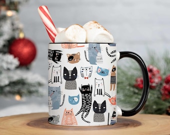Cat Mug, Cute Cat Mug, Cat Lover Gift, Crazy Cat Lady, Cat Dad, Cat Mom, Black Cat, Funny Cat Mug, Cat Coffee Mug, Cat Cup-11oz