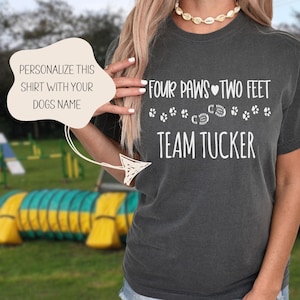 Personalized Dog Sports Shirt,Four Paws Team Tee, Training with Dog